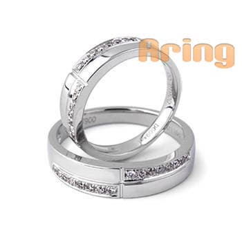 Solid gold jewelry 18k white gold diamond wedding rings
